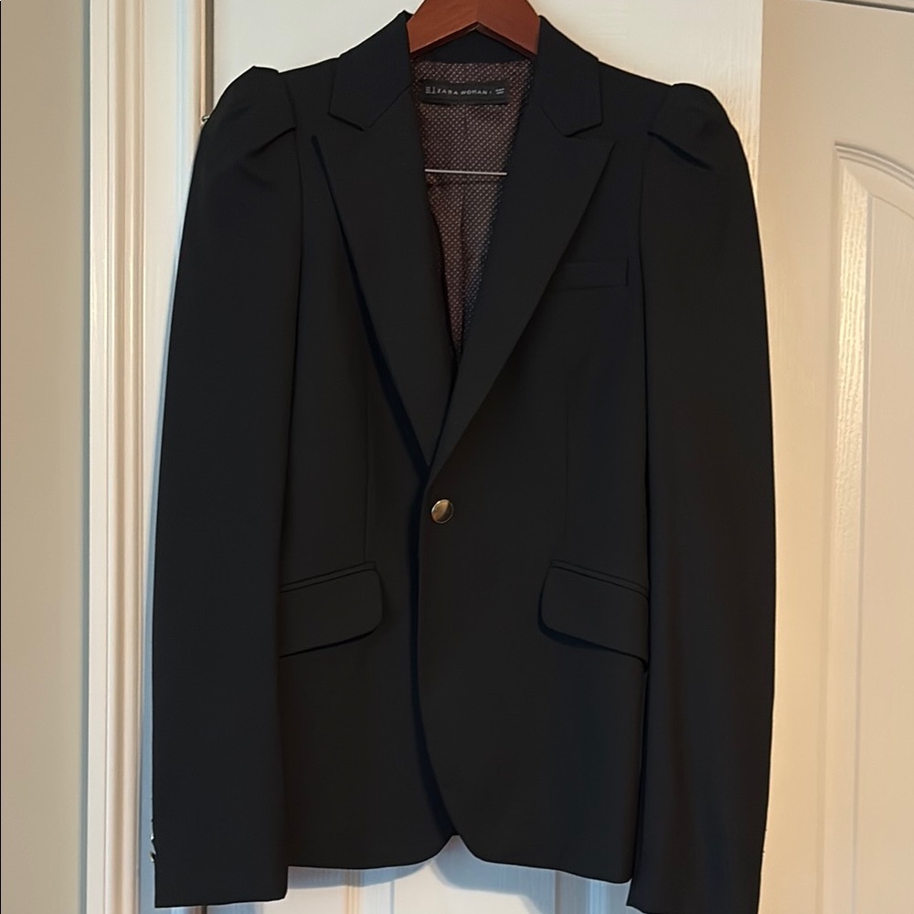 Zara Black Jacket with Gold Accent